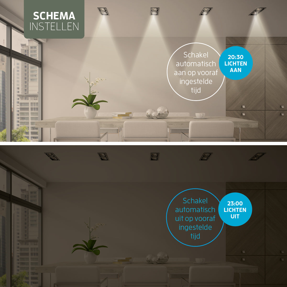 Varin Smart Wifi LED Plafondlamp met ventilator RGBW (CCT) - 50 cm - Tuya - Wit
