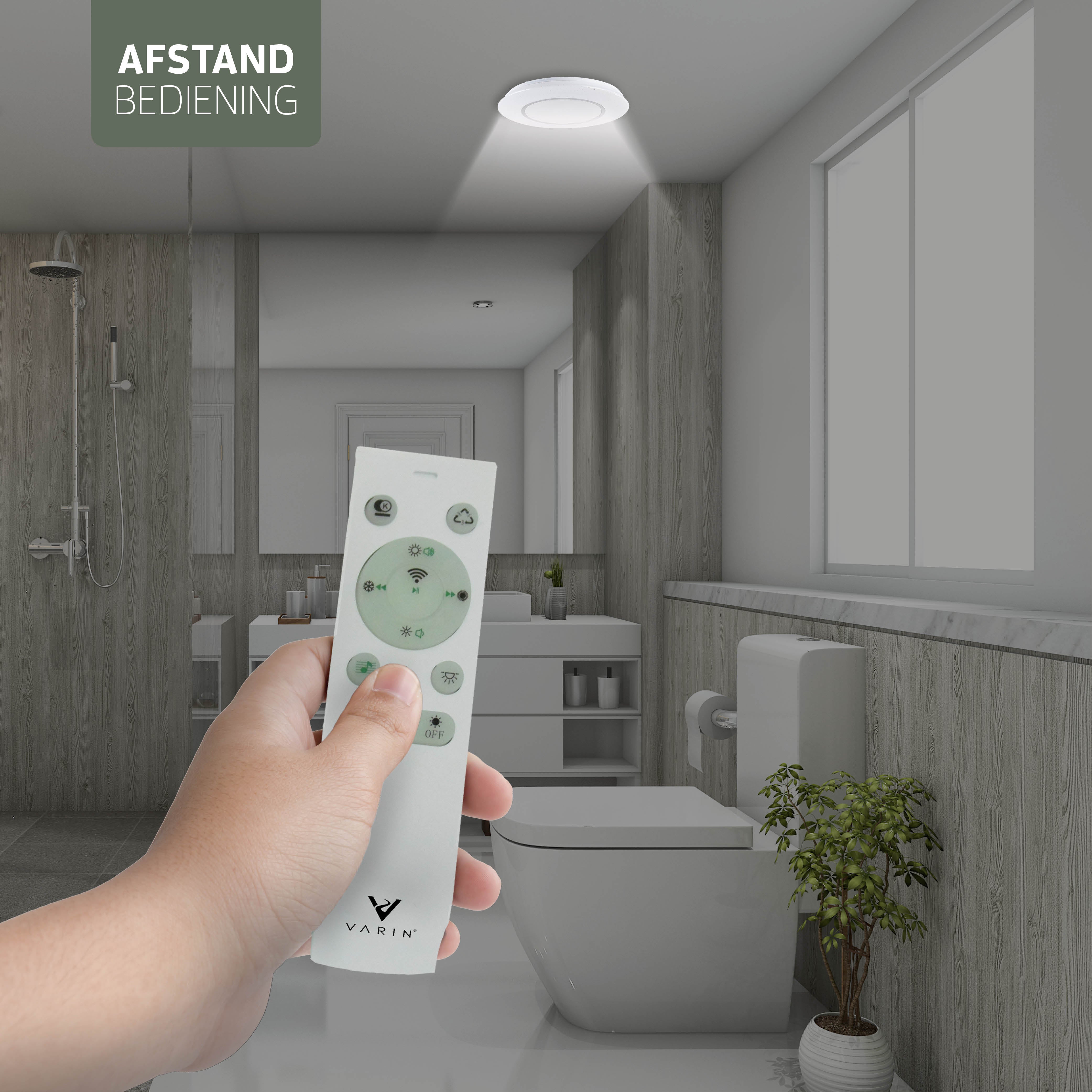 Varin Bluetooth LED Plafondlamp badkamer RGBW (CCT) - 40 cm - incl Bluetooth speaker