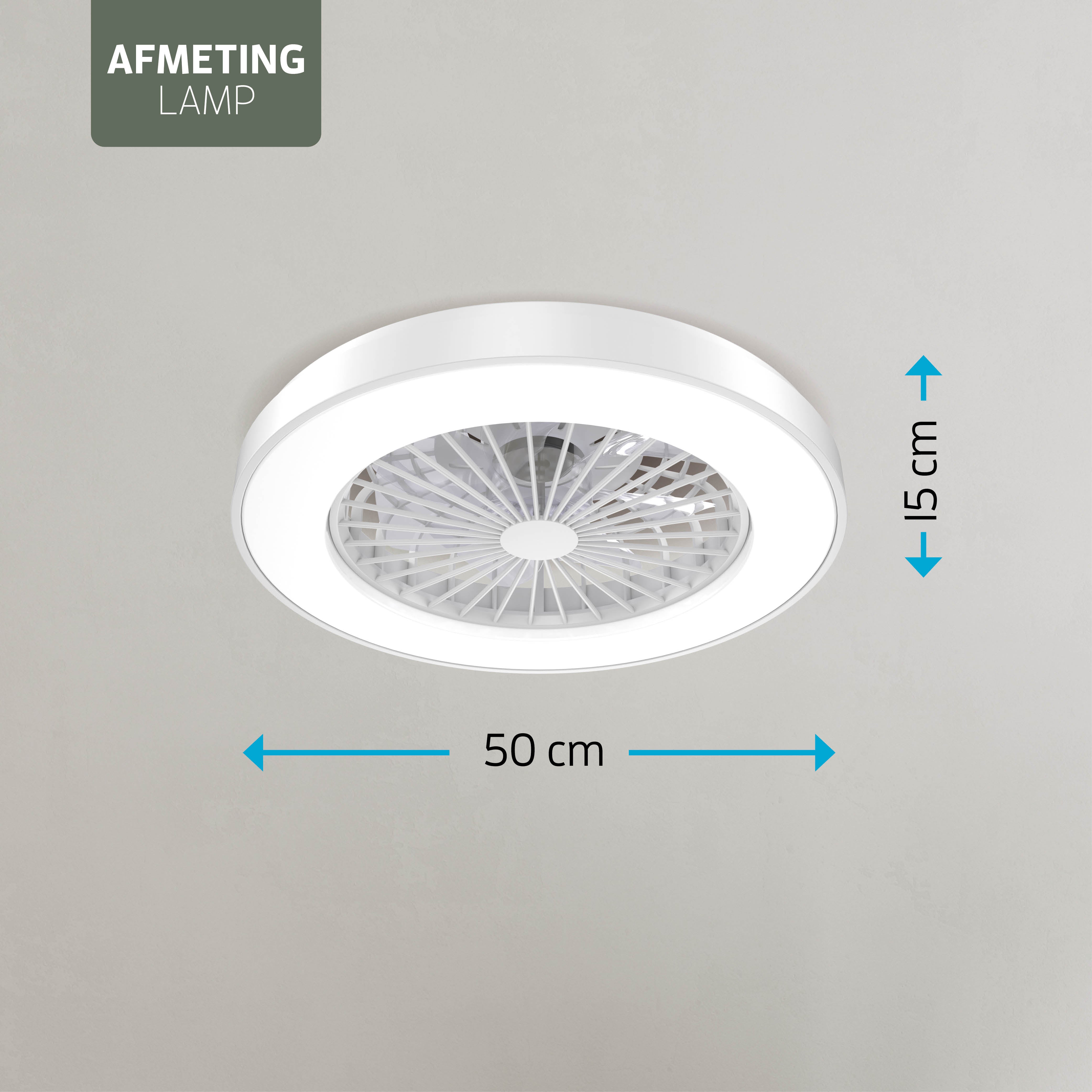 Varin Smart Wifi LED Plafondlamp met ventilator RGBW (CCT) - 50 cm - Tuya - Wit