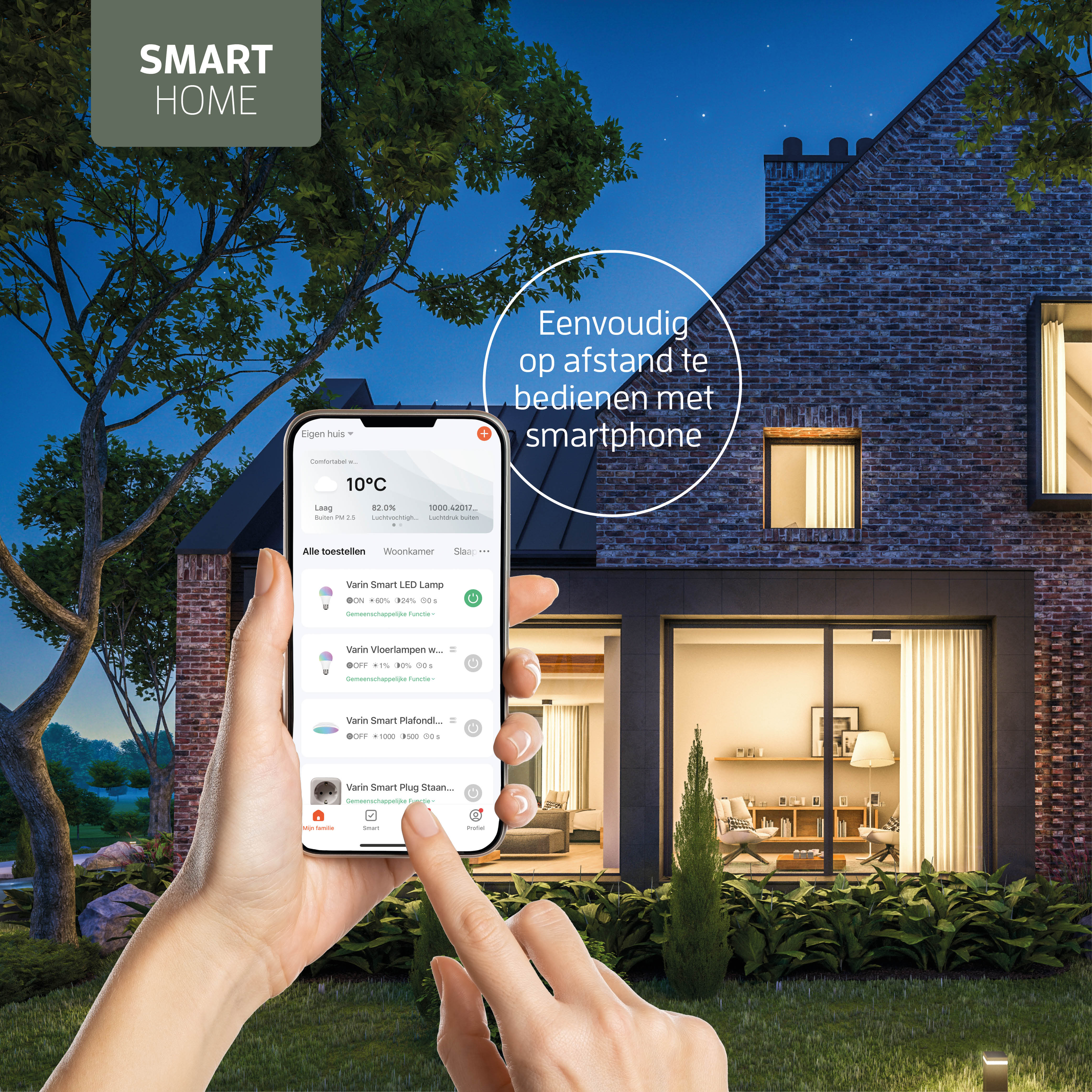 Varin Smart Wifi LED Plafondlamp met ventilator RGBW (CCT) - 50 cm - Tuya - Wit