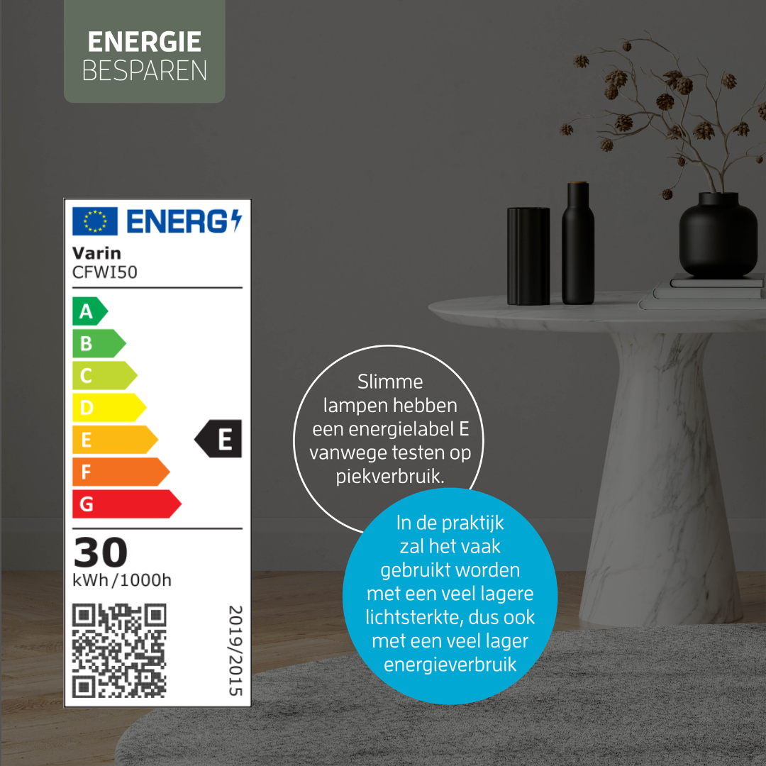 Varin Smart Wifi LED Plafondlamp met ventilator RGBW (CCT) - 50 cm - Tuya - Wit