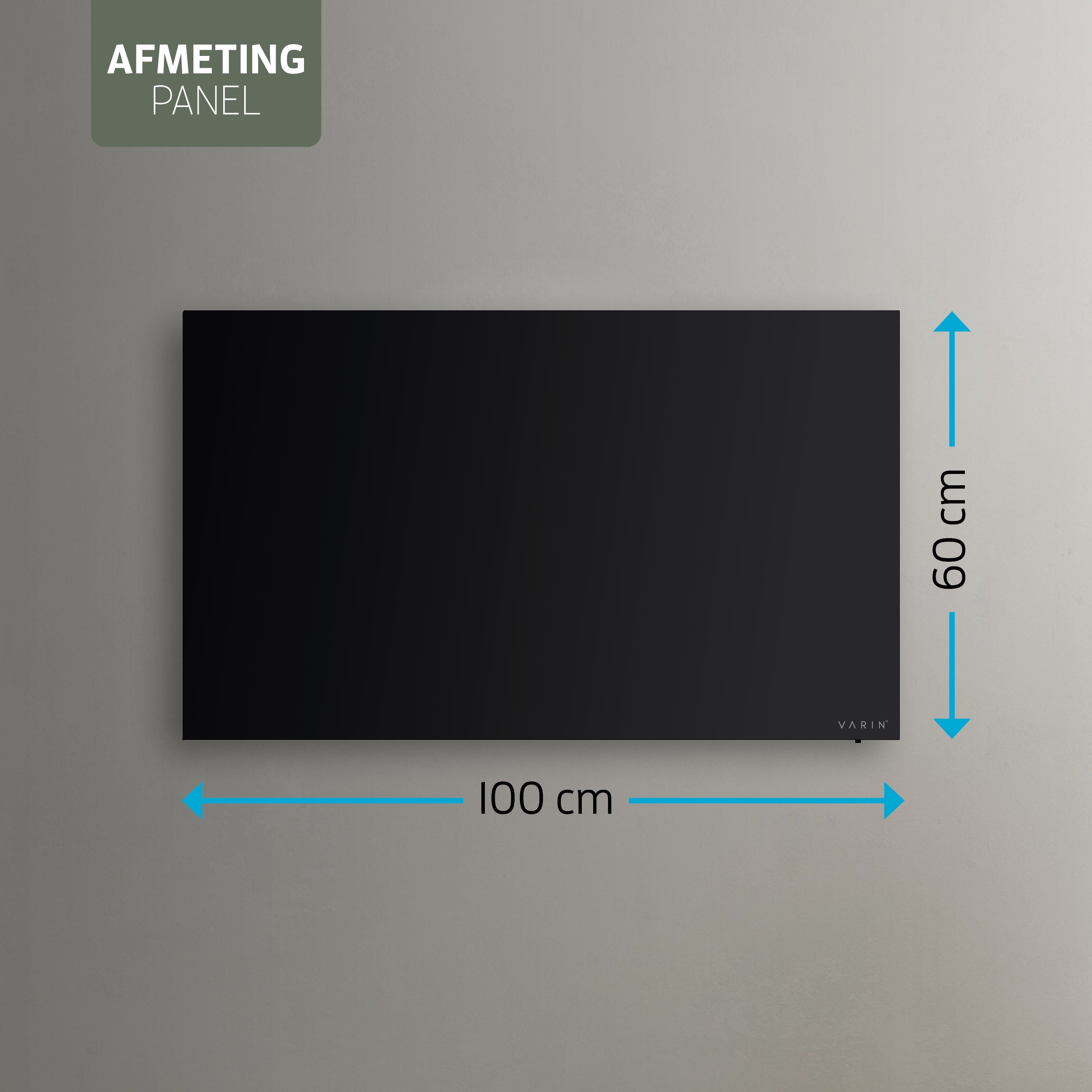 Varin® Smart Design Infrarood verwarmingspaneel - 600W - 100x60cm - Zwart glas - IP24 - Tuya Wifi