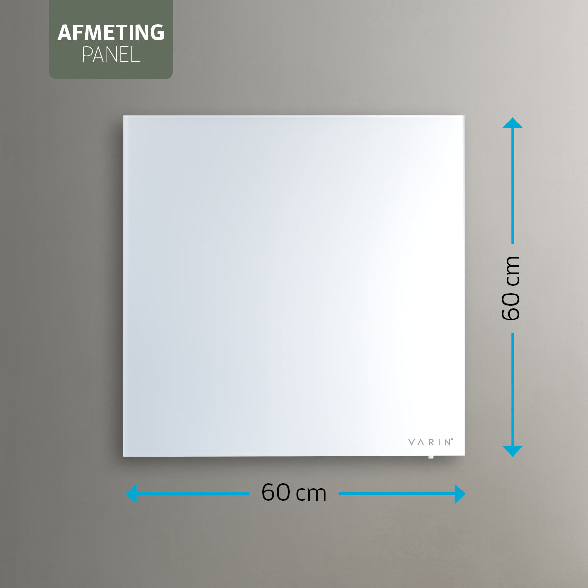 Varin® Smart Design Infrarood verwarmingspaneel - 400W - 60x60cm - Helder wit glas - IP24 - Tuya Wifi