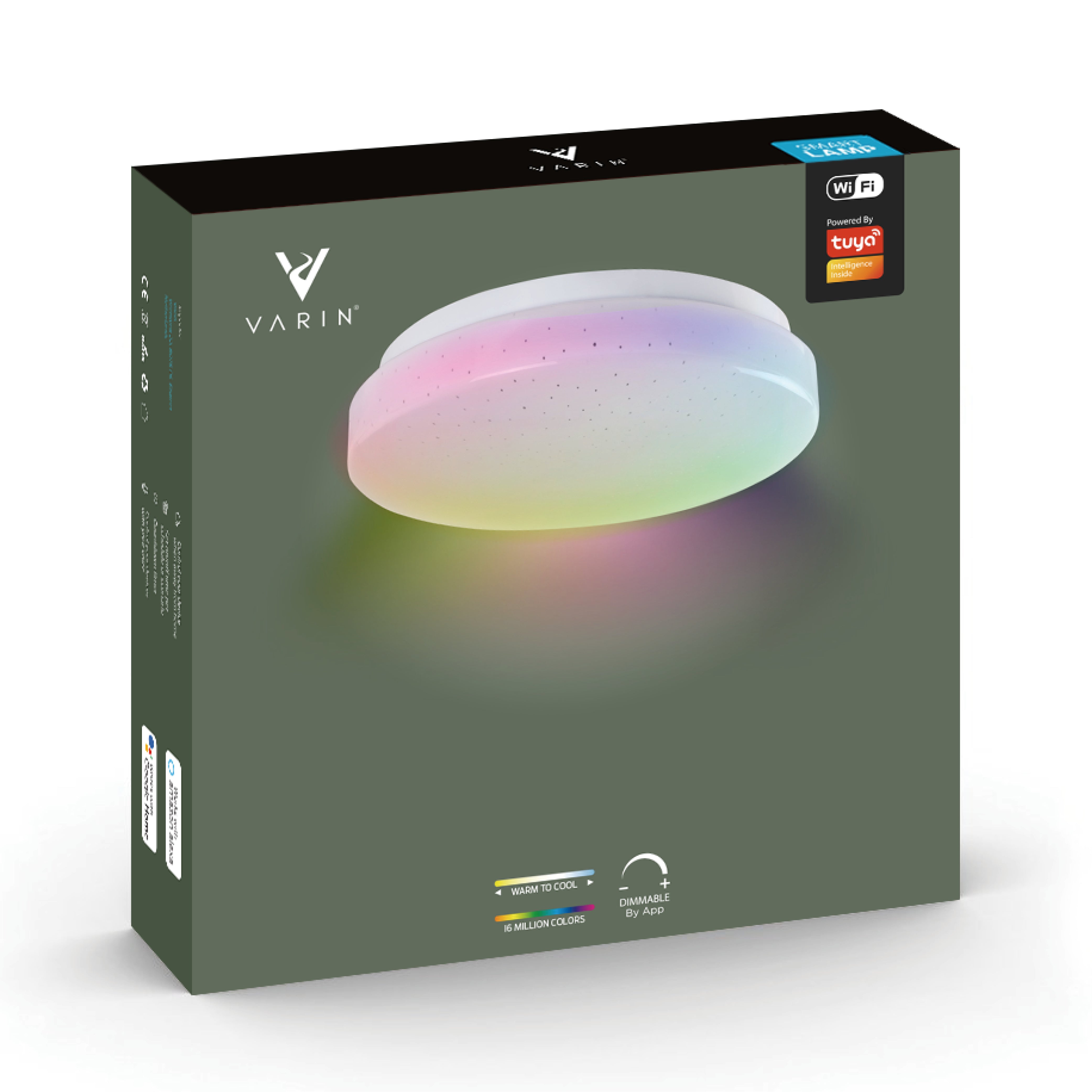 Varin Smart Wifi LED Plafondlamp RGB + CCT - 21 cm - Tuya