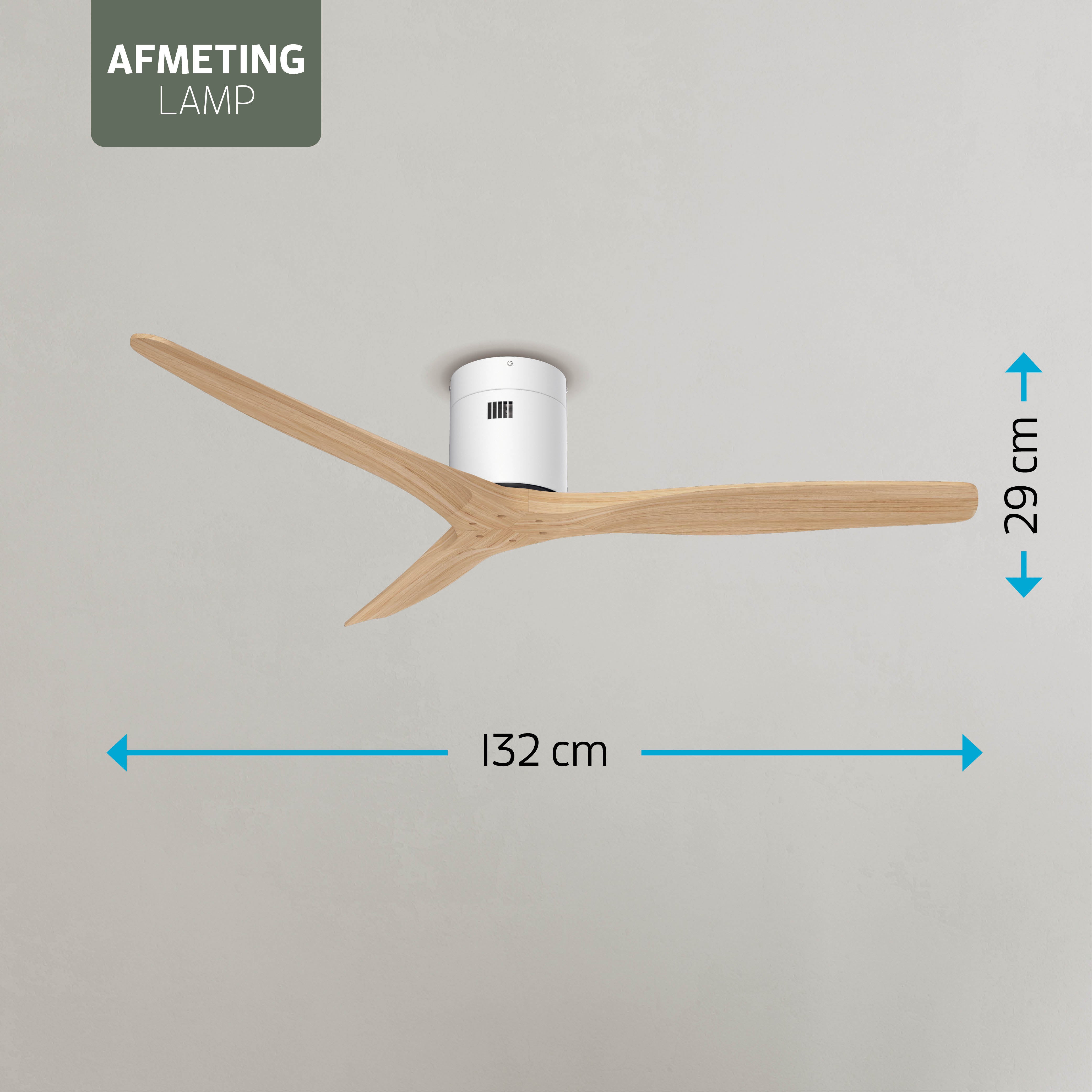 Smart Plafondventilator - Wit/naturel - 132cm - WiFi