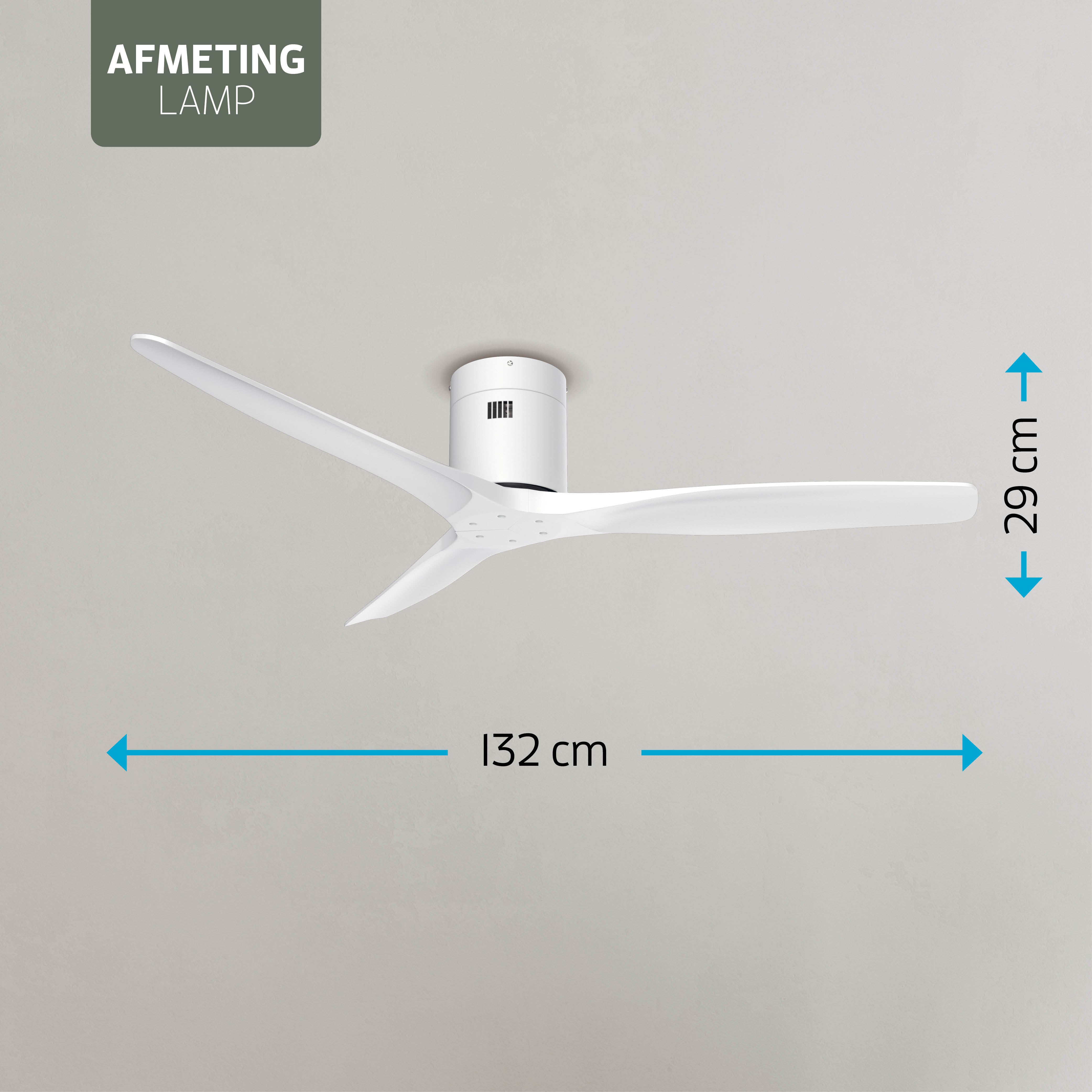 Smart Plafondventilator - Wit/wit - 132cm - WiFi