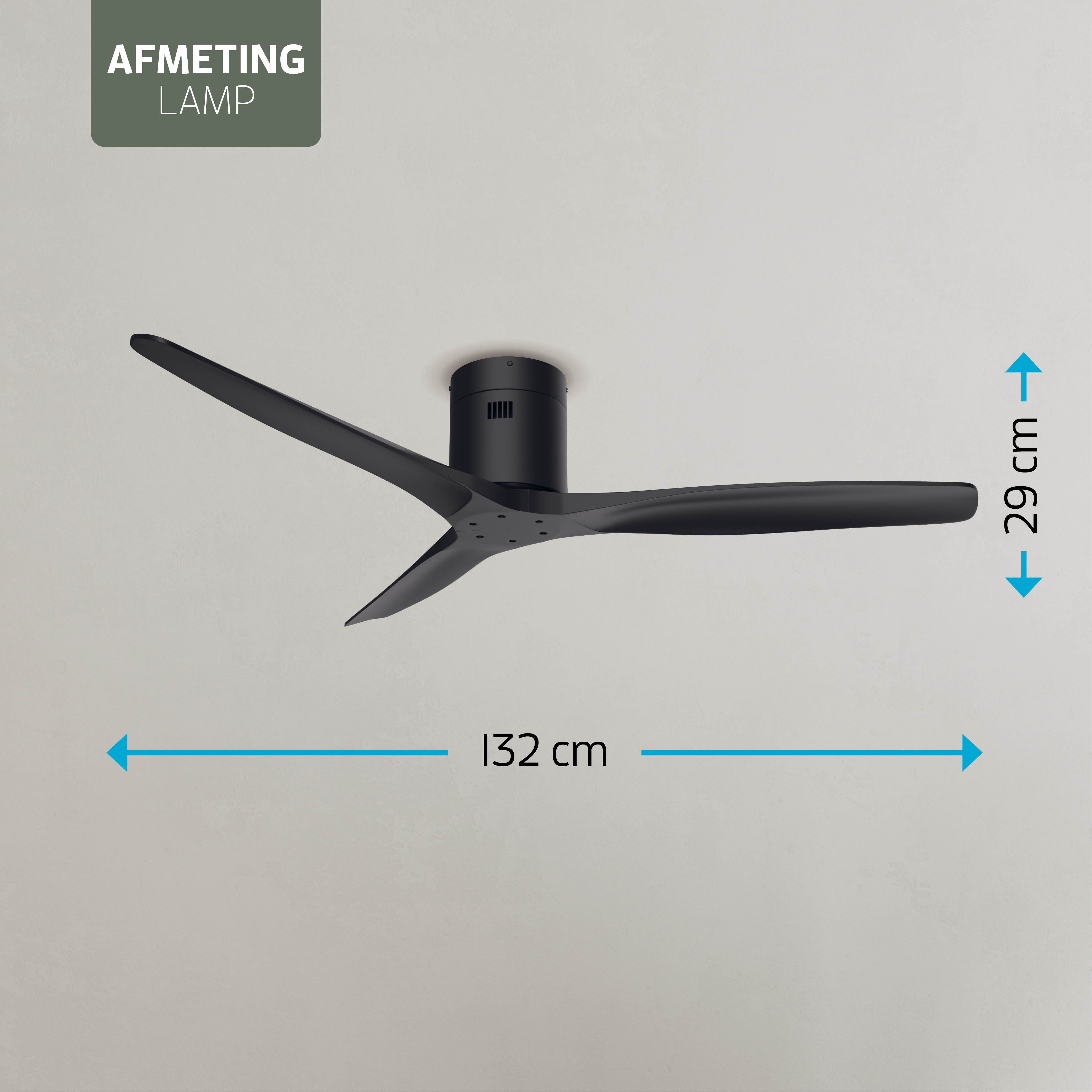 Smart Plafondventilator - Zwart/zwart - 132cm - WiFi