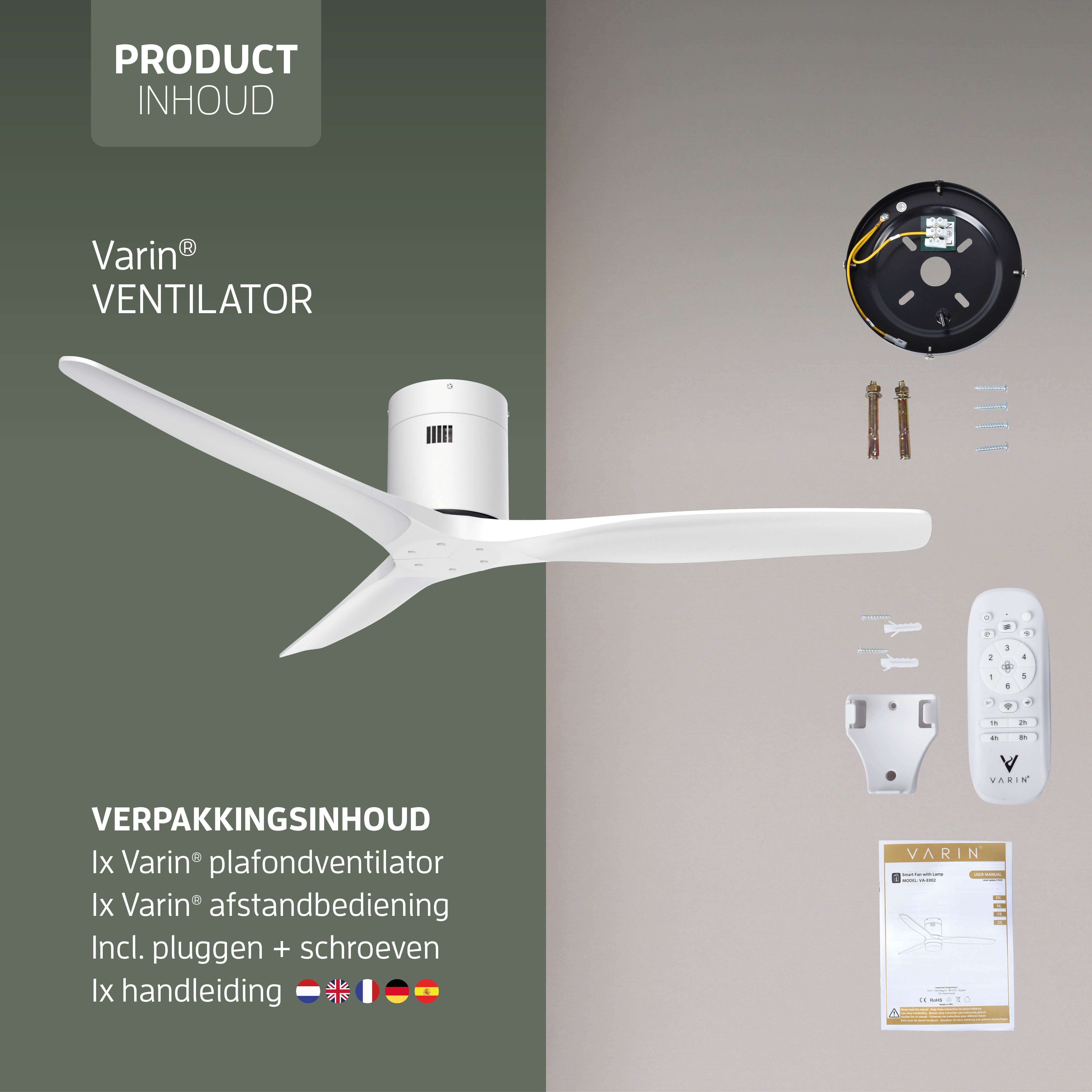 Ventilateur de plafond intelligent - Blanc/blanc - 132cm - WiFi