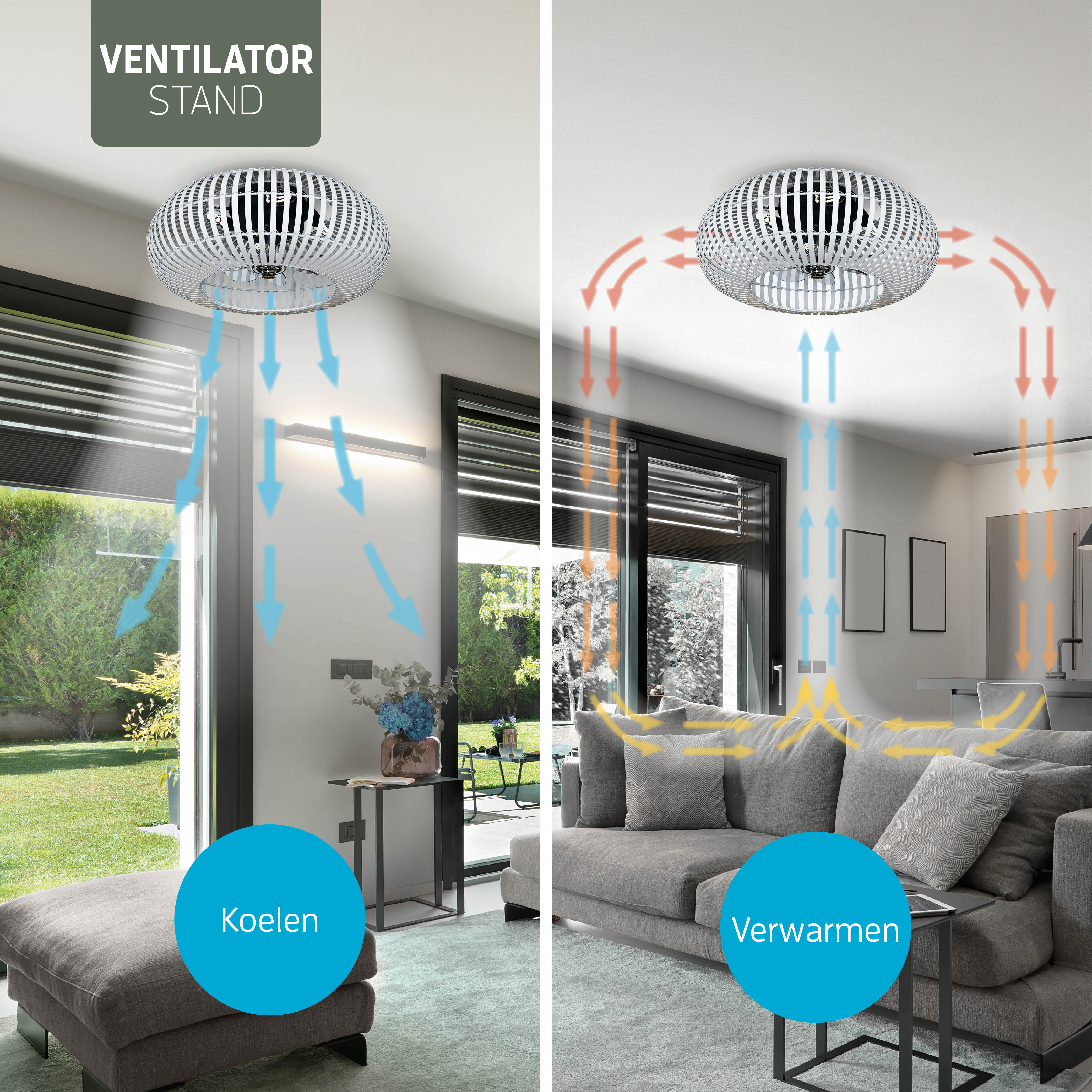 Varin® Lampe de Plafond Intelligente avec Ventilateur - Bambou Blanc