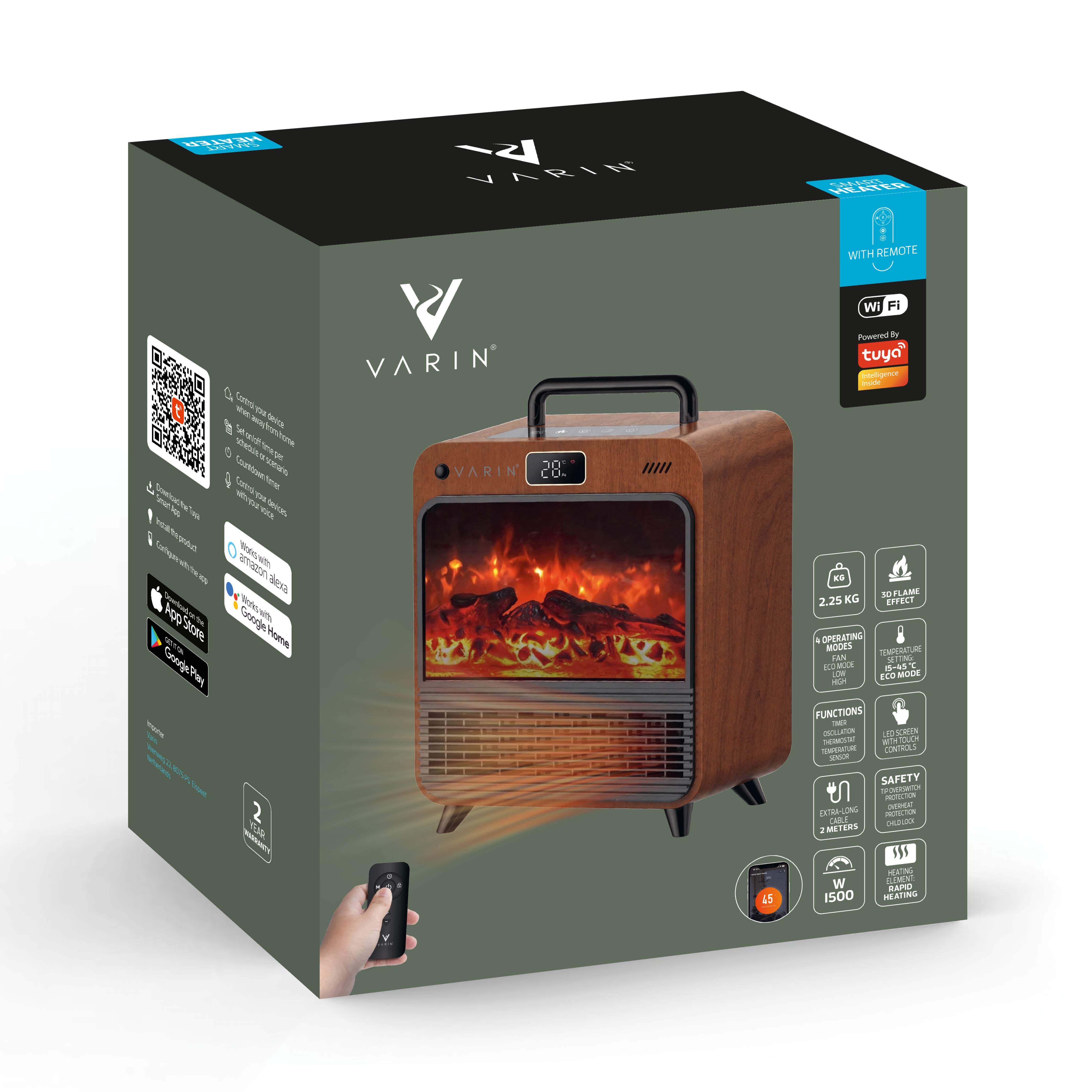 H003 1500W Brown woodlook flame