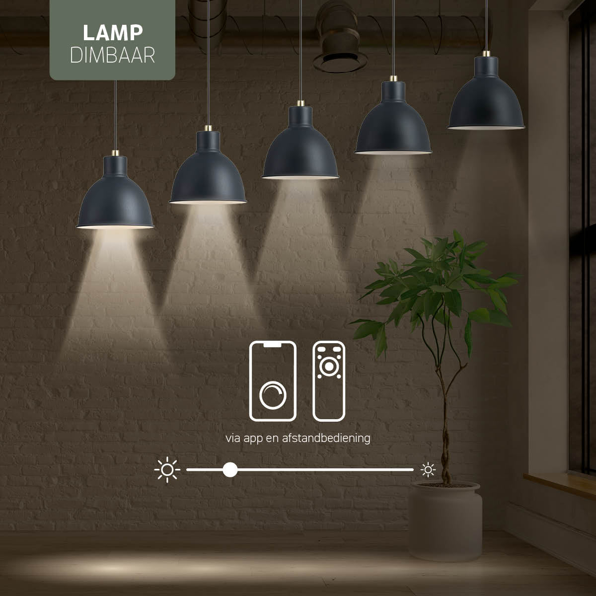 Smart Plafondventilator (hout) met Verlichting - Wit - 132cm - WiFi