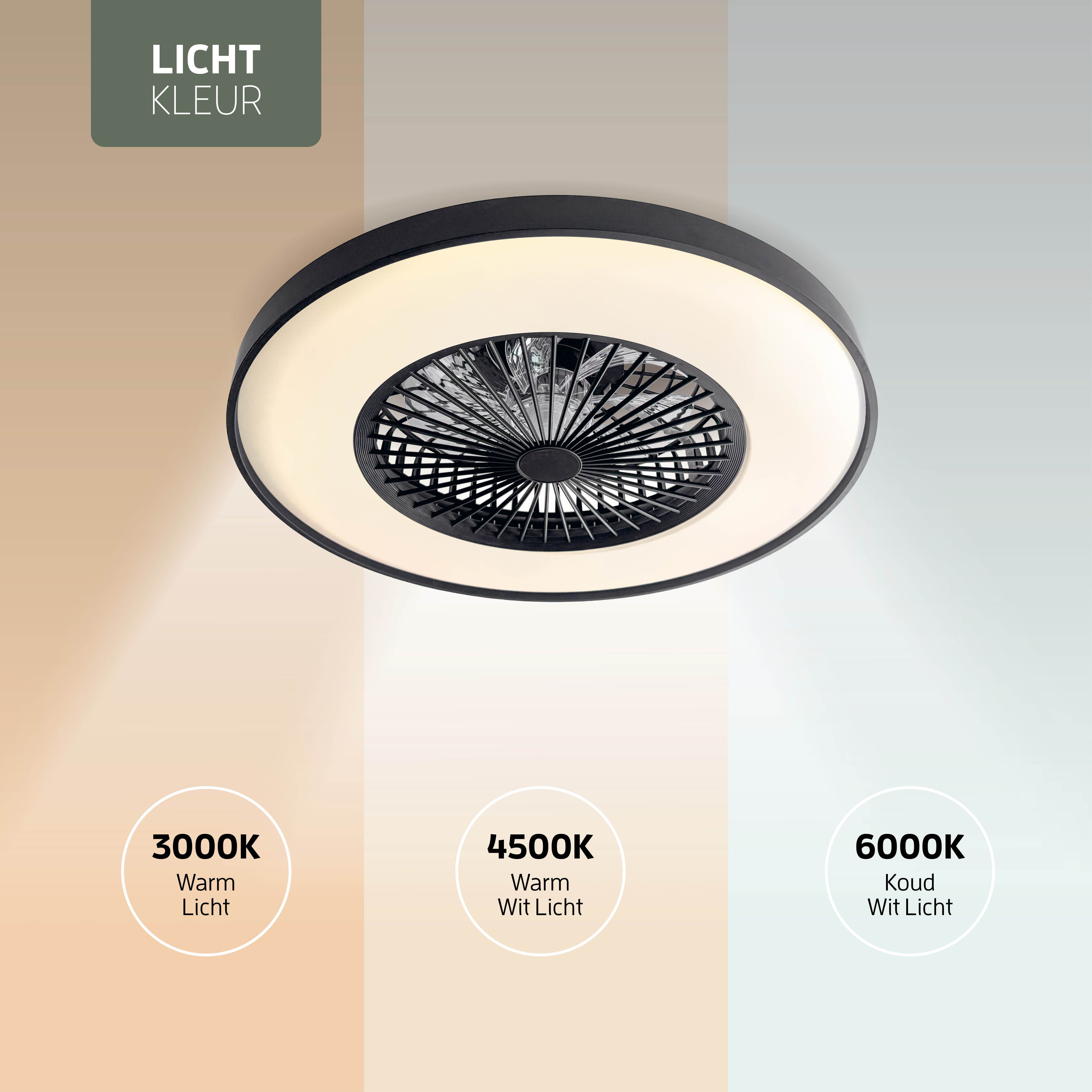 Varin Smart Wifi LED Plafondlamp met ventilator RGBW (CCT) - 60 cm - Tuya - Wit