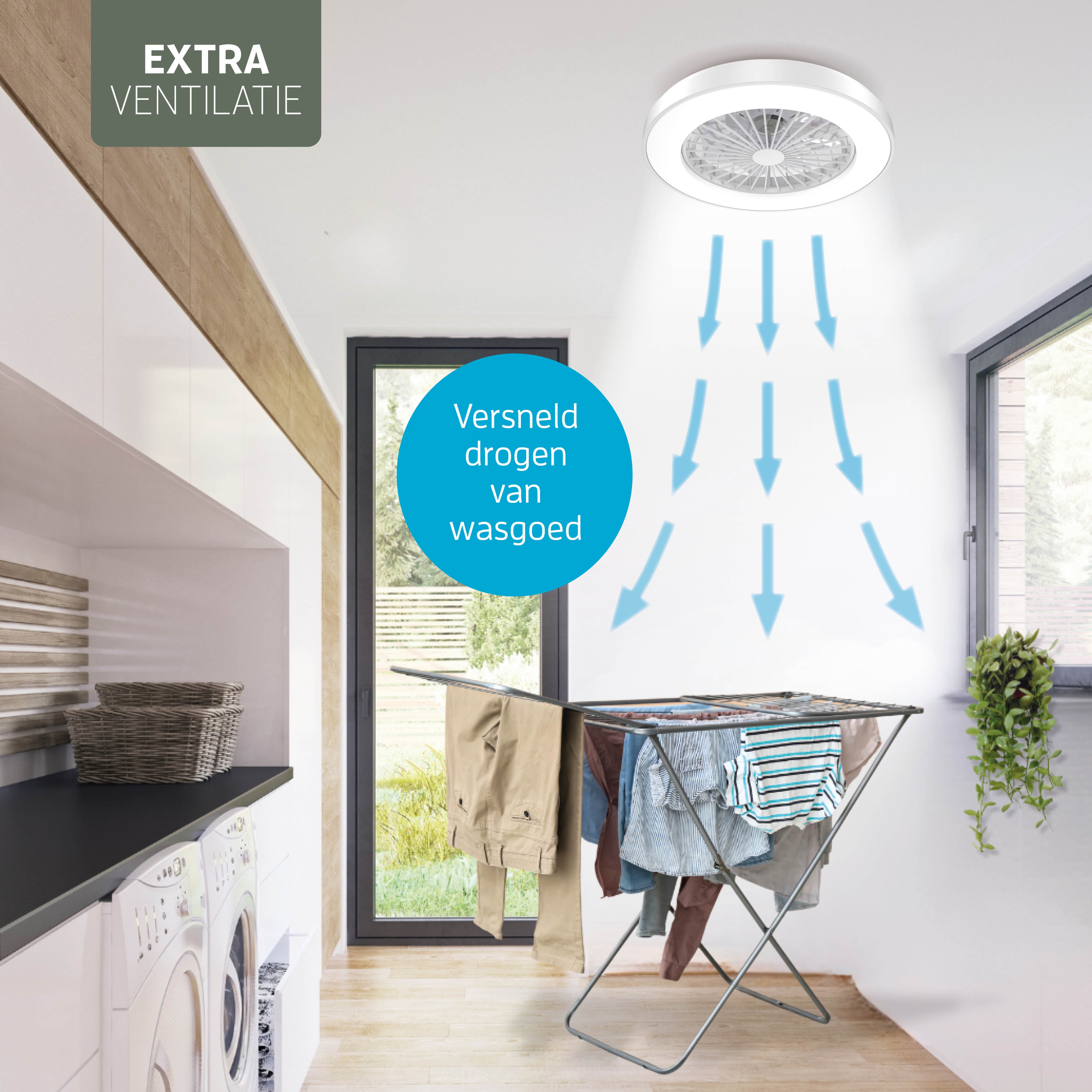 Varin Smart Wifi LED Ceiling Light with Fan RGBW (CCT) - 50 cm - Tuya - White