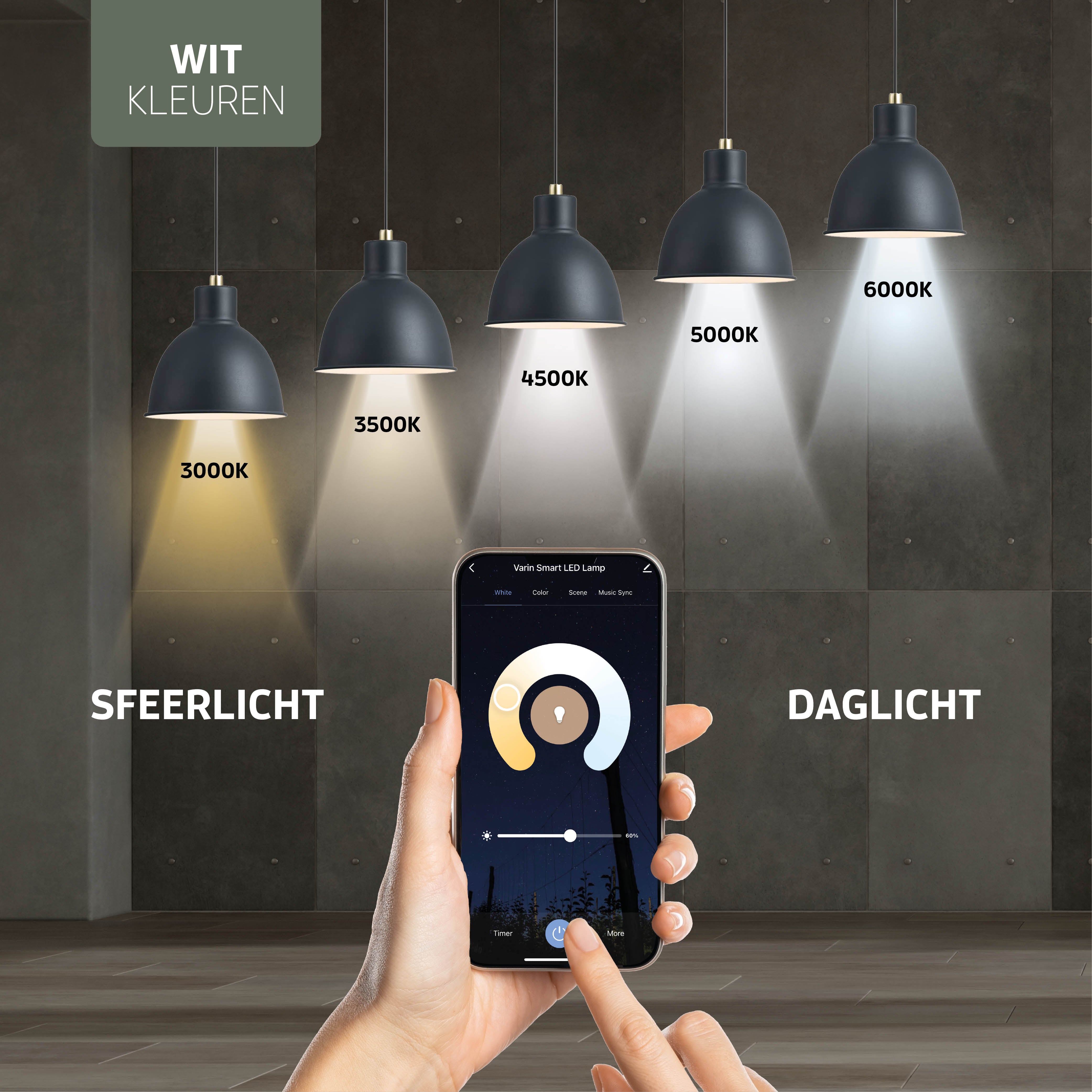 Varin Smart Wifi LED Ceiling Light with Fan RGBW (CCT) - 50 cm - Tuya - White