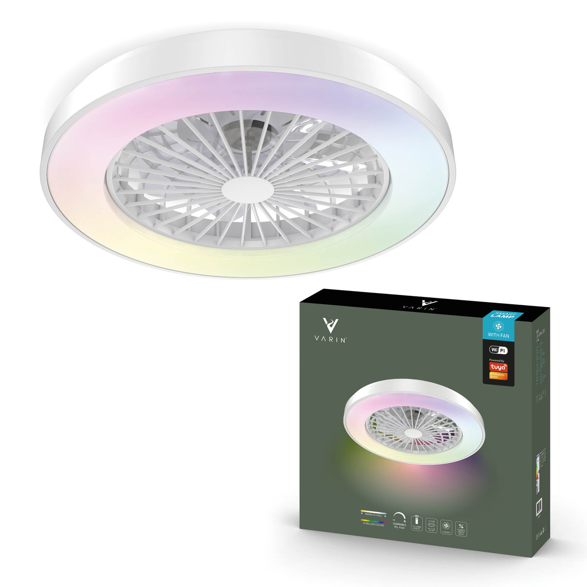Mosstena Plafondlamp, Plafondventilator Met Verlichting LED Hout Donker Zwart 1 Licht Afstandsbediening H3934074